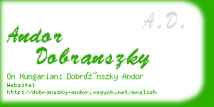 andor dobranszky business card